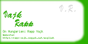 vajk rapp business card